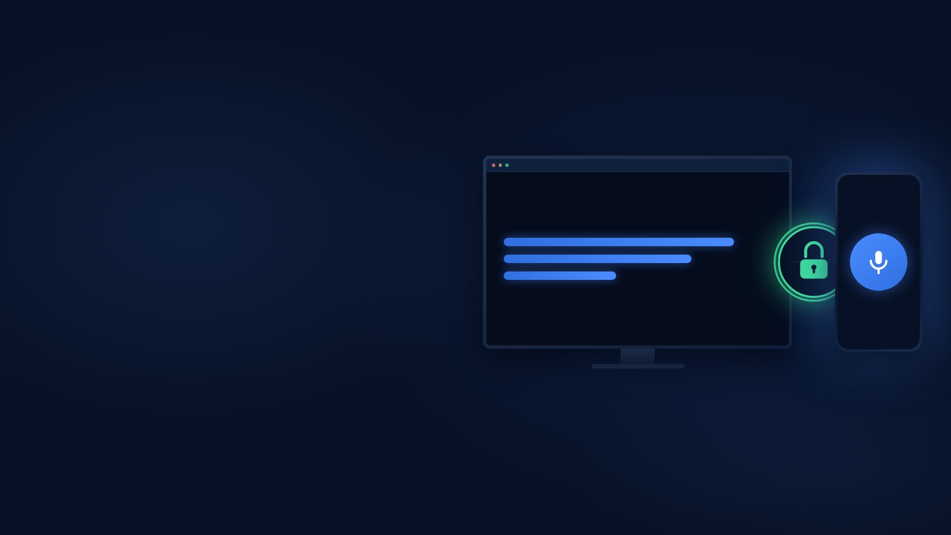 A phone dictating, and the words appearing on a computer screen
